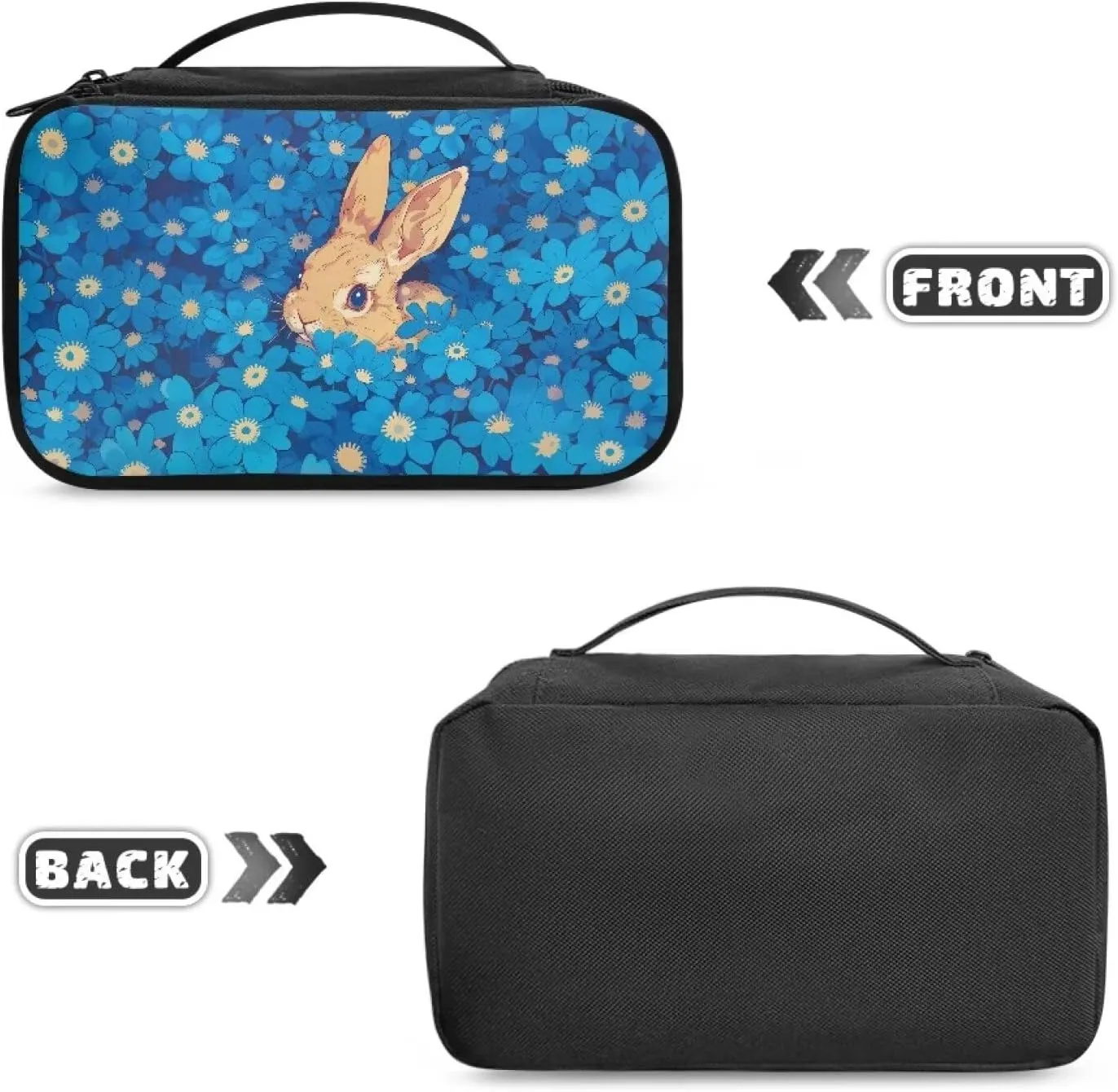 Bunny Makeup Organizer Case Cosmetics Organizer Bag with Zipper Make Up Bags for Women Lightweight Cosmetics Bag Aesthetic Gifts for Mother's Day/Women's Day/Birthday