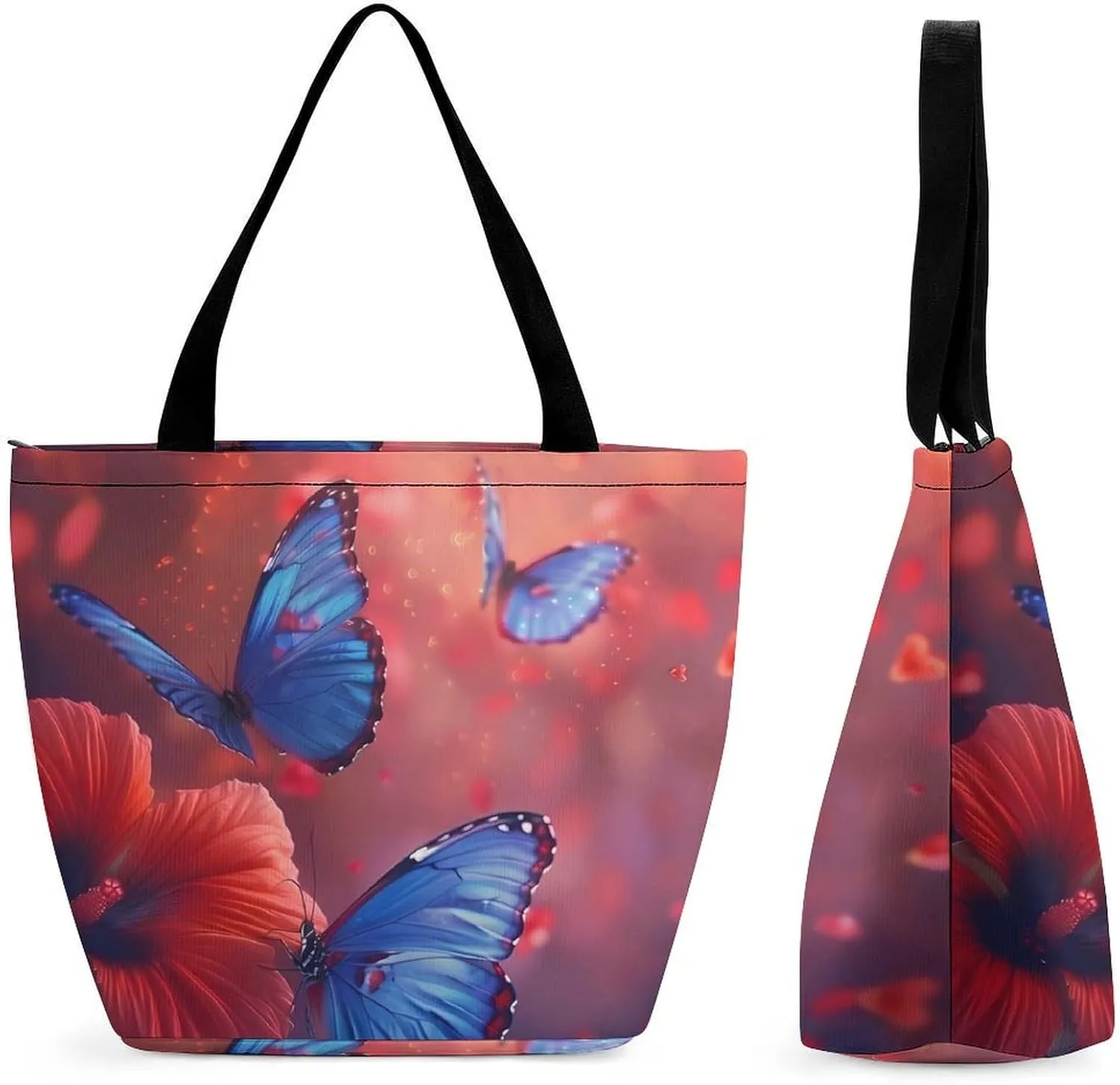 Butterfly Insect Animal Tote Bag for Women Reusable Beach Shoulder Bag Lightweight Grocery Bags Travel Handbag