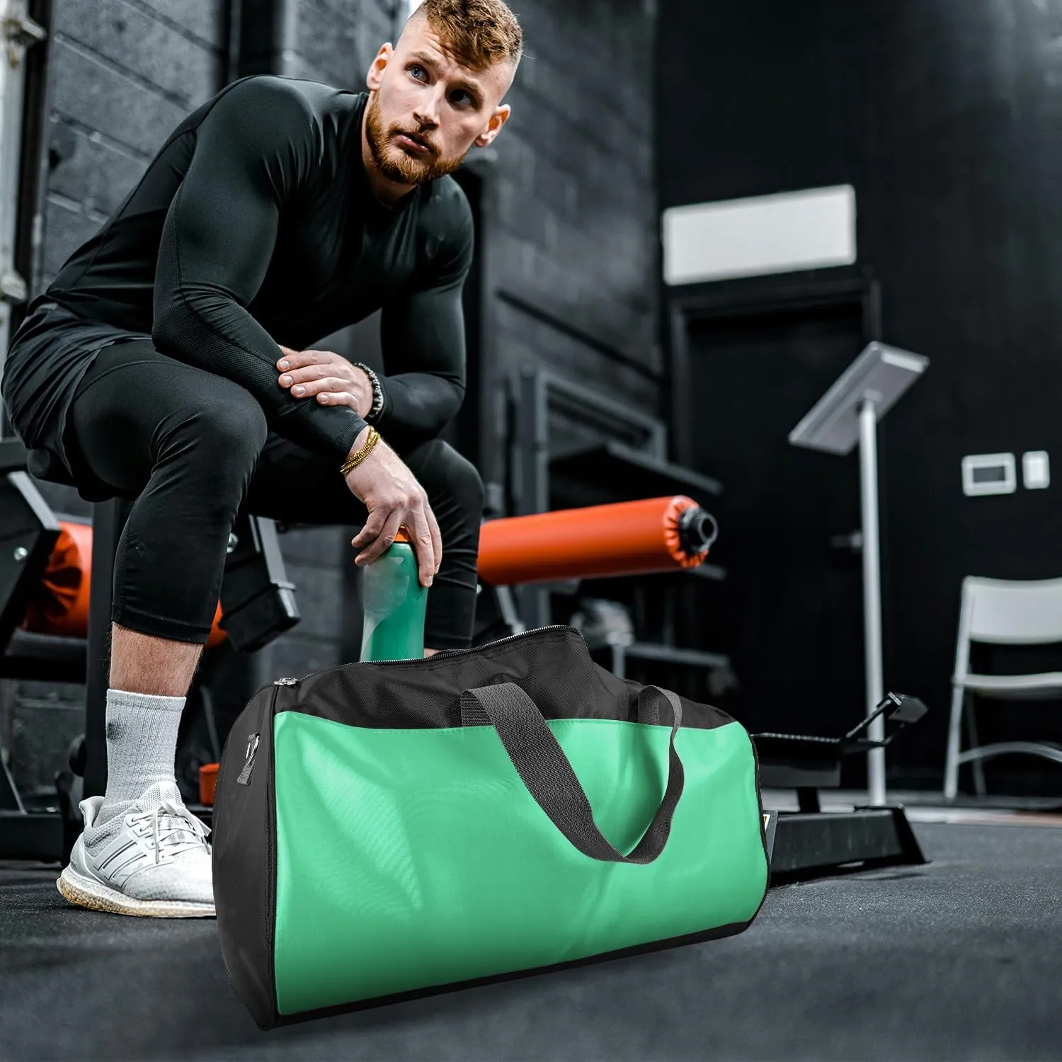 C&F BOGMOST Travel Duffel Bag Large Foldable Waterproof Gym Bag for Gym Beach Swim Bag Men Women Duffle Bag Lightweight Oxford Cloth Sports Bag-Green