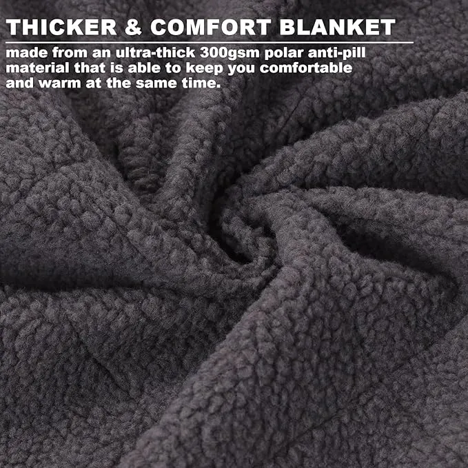 Camping Blanket,Cold Weather Warm Outdoor Blanket,Windproof Triple Layers Warm Comfy Foldable for Camping,Traveling, Stadium, Hiking, Picnics,Machine Washable 76.3"x 56.6"
