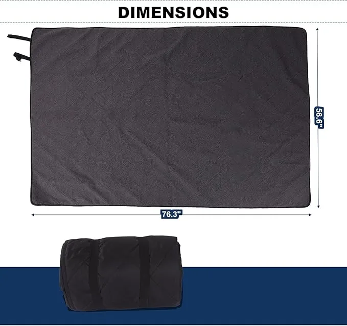 Camping Blanket,Cold Weather Warm Outdoor Blanket,Windproof Triple Layers Warm Comfy Foldable for Camping,Traveling, Stadium, Hiking, Picnics,Machine Washable 76.3"x 56.6"