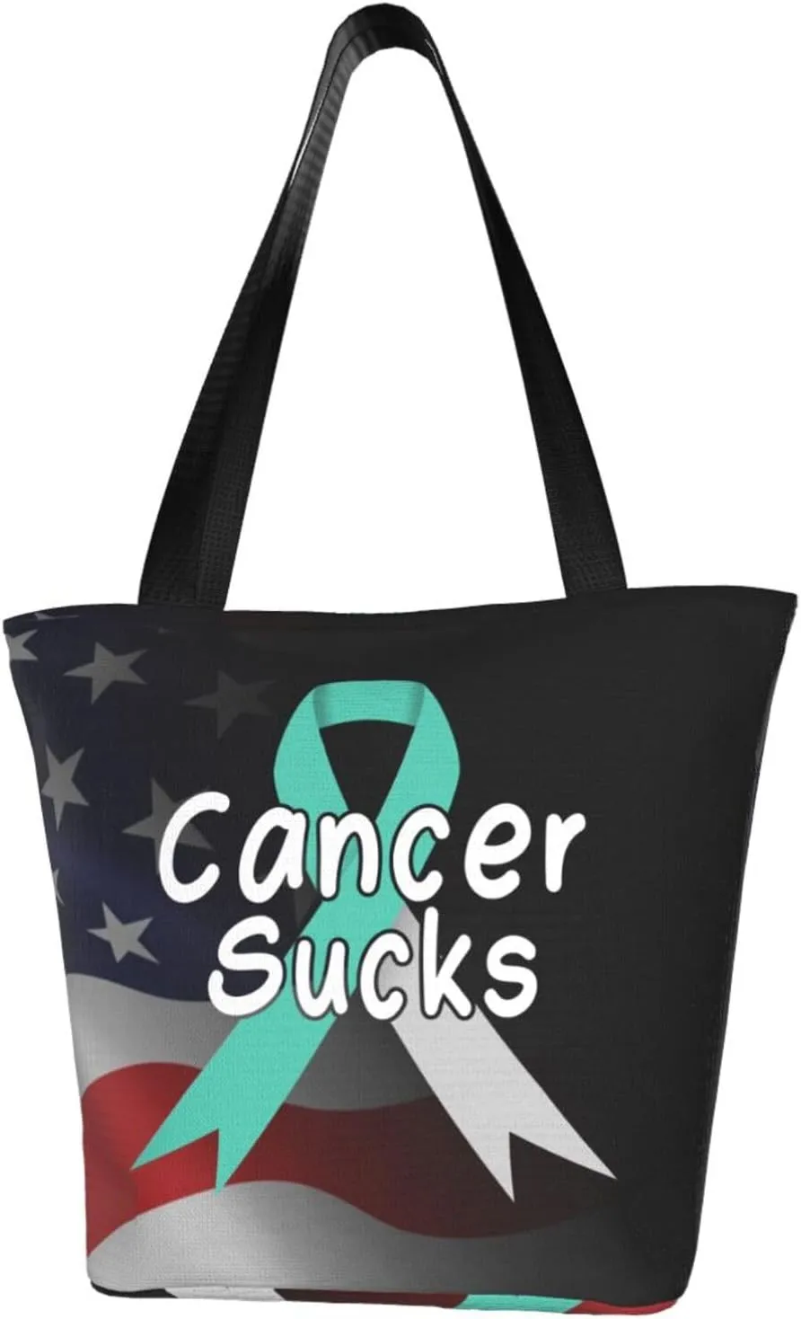 Cancer Sucks Cervical Cancer Awareness Fashion Shoulder Bag Large Capacity For Man Or Woman