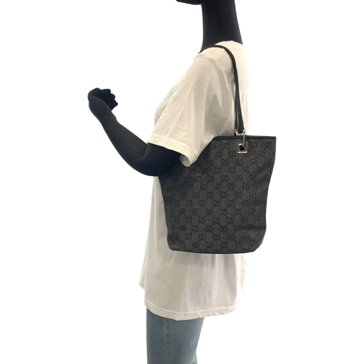 Canvas Black Robust Silver Bag Hardware GG Gucci Limited supply Tote