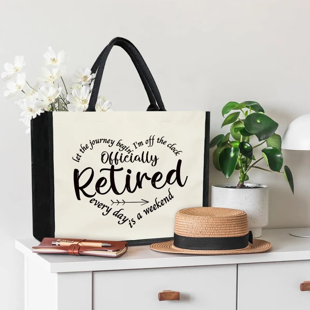 Canvas Tote Bag for Women, Aesthetics Tote Bags, Retirement Gifts for Women, Beach Bag Grocery Shopping Bags