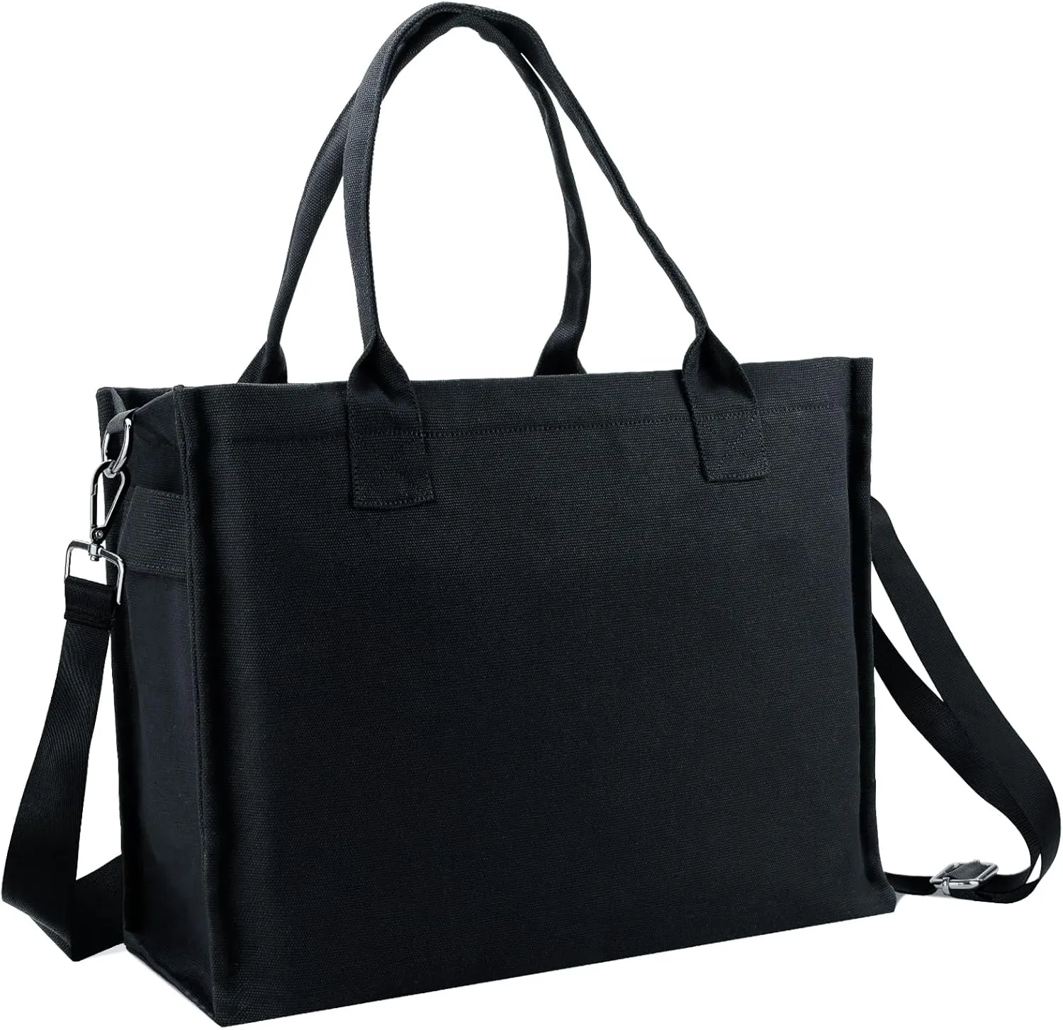 Canvas Tote Bag for Women, Large Laptop Crossbody Bag Travel Tote Handbag Everything Bag with Zip Simple Bag