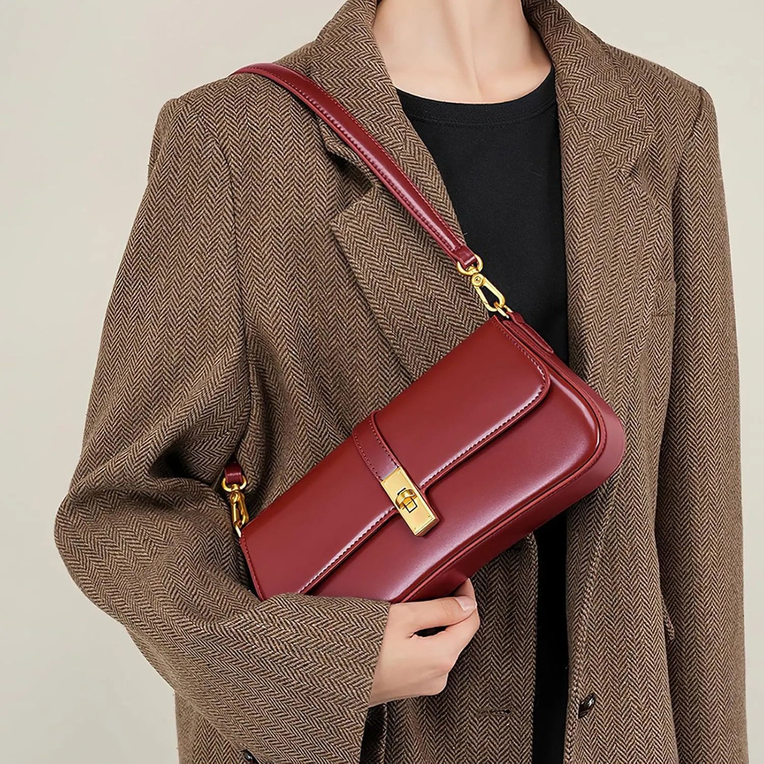 caqilore Genuine Leather Crossbody Bags for Women Shoulder Bag Women's Crossbody Handbags Leather Purses