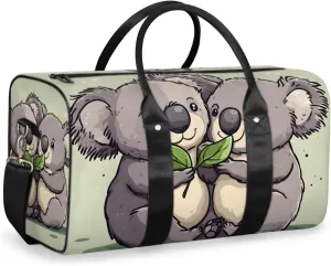 Cartoon Koalas Travel Duffle Bag for Women Men Gym Duffel Foldable Bag Waterproof Weekender Rustic Animal Duffle Tote