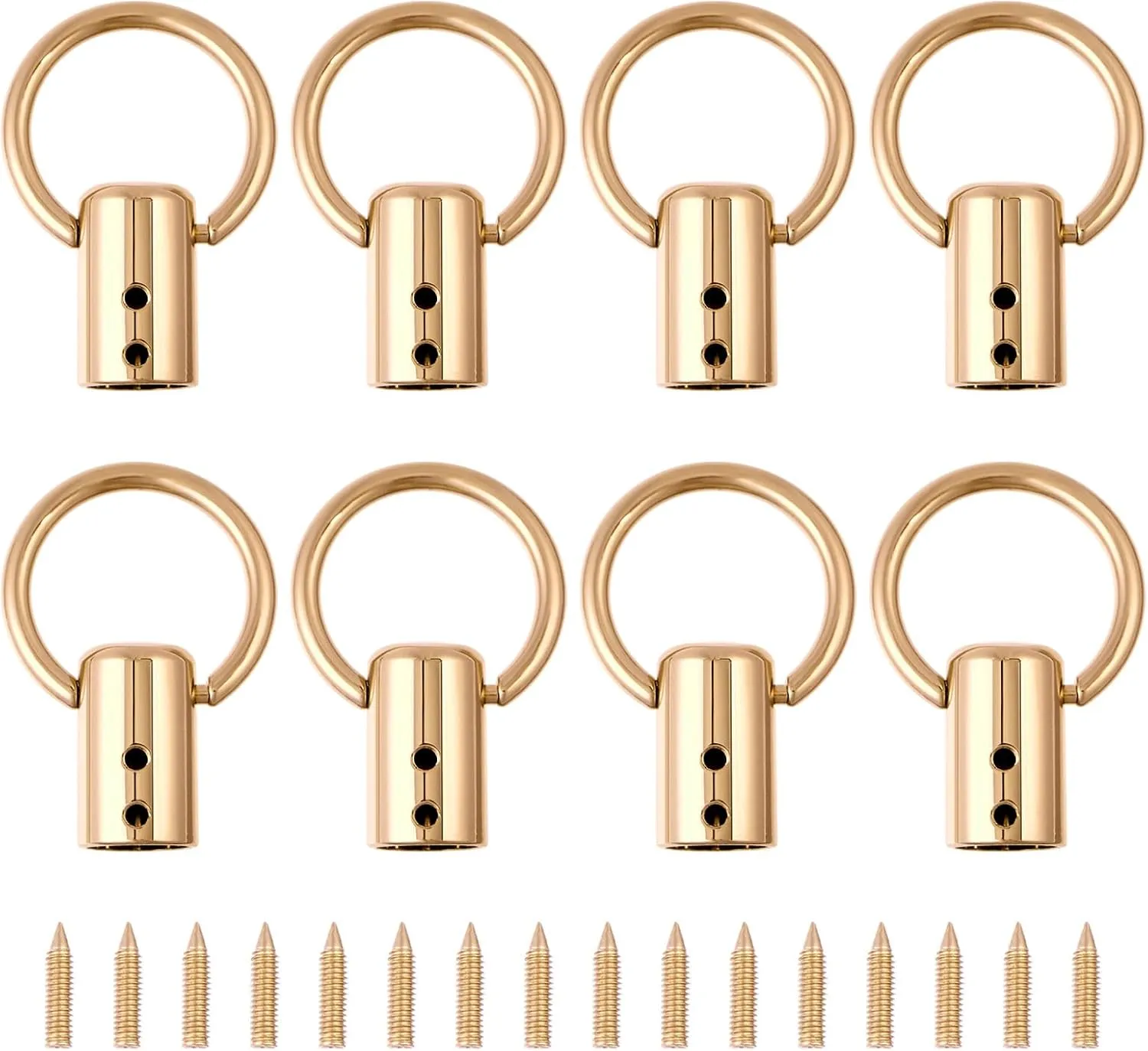 CHGCRAFT 8 Sets Hang Buckle Clip with Iron Screws Alloy Bag Side Clip Bag Strap Chain Link Buckles for DIY Luggage Hardware Accessories Clasp Findings, Gold, 1.8×1.26 inch