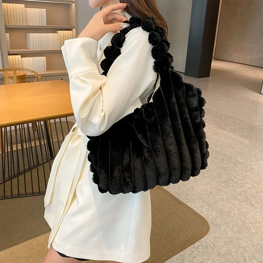 Chic Plush Tote Handbag