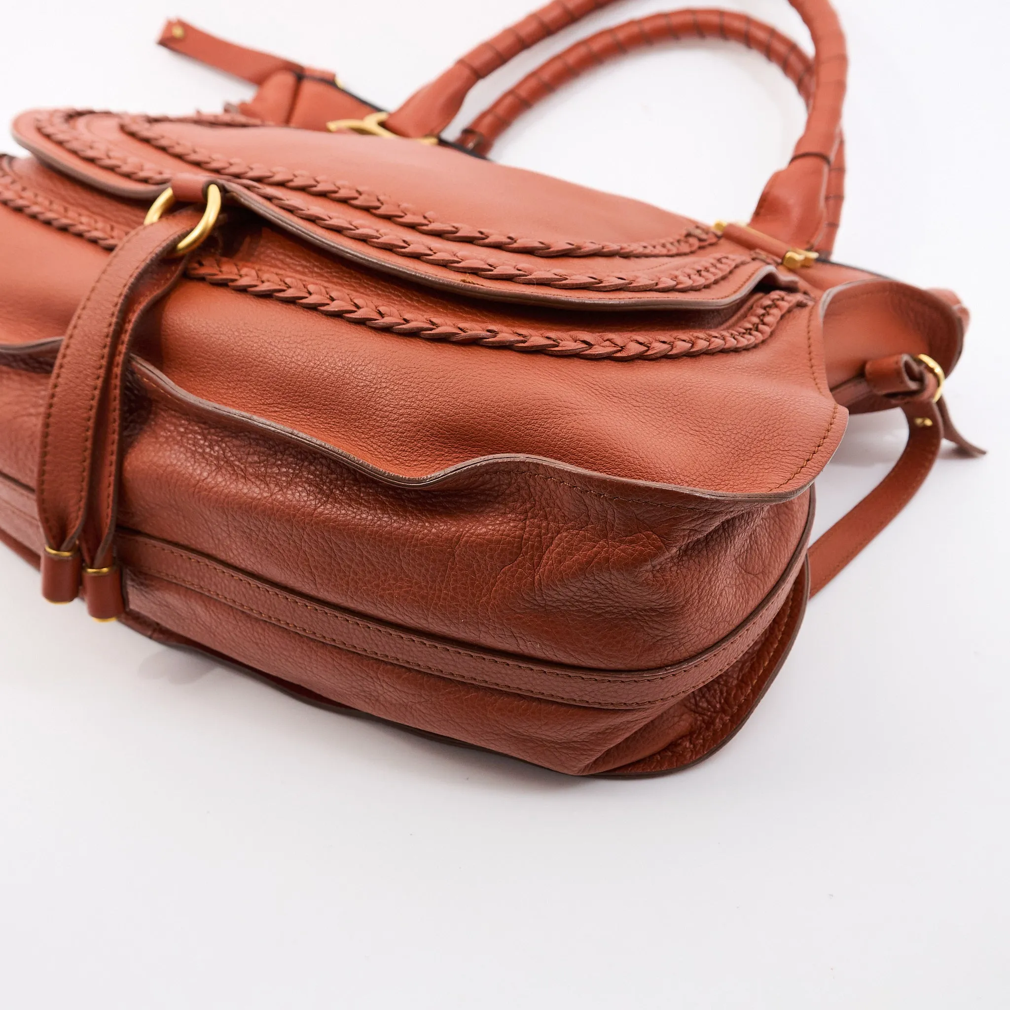 Chole Marcie Tan Leather Shoulder Bag