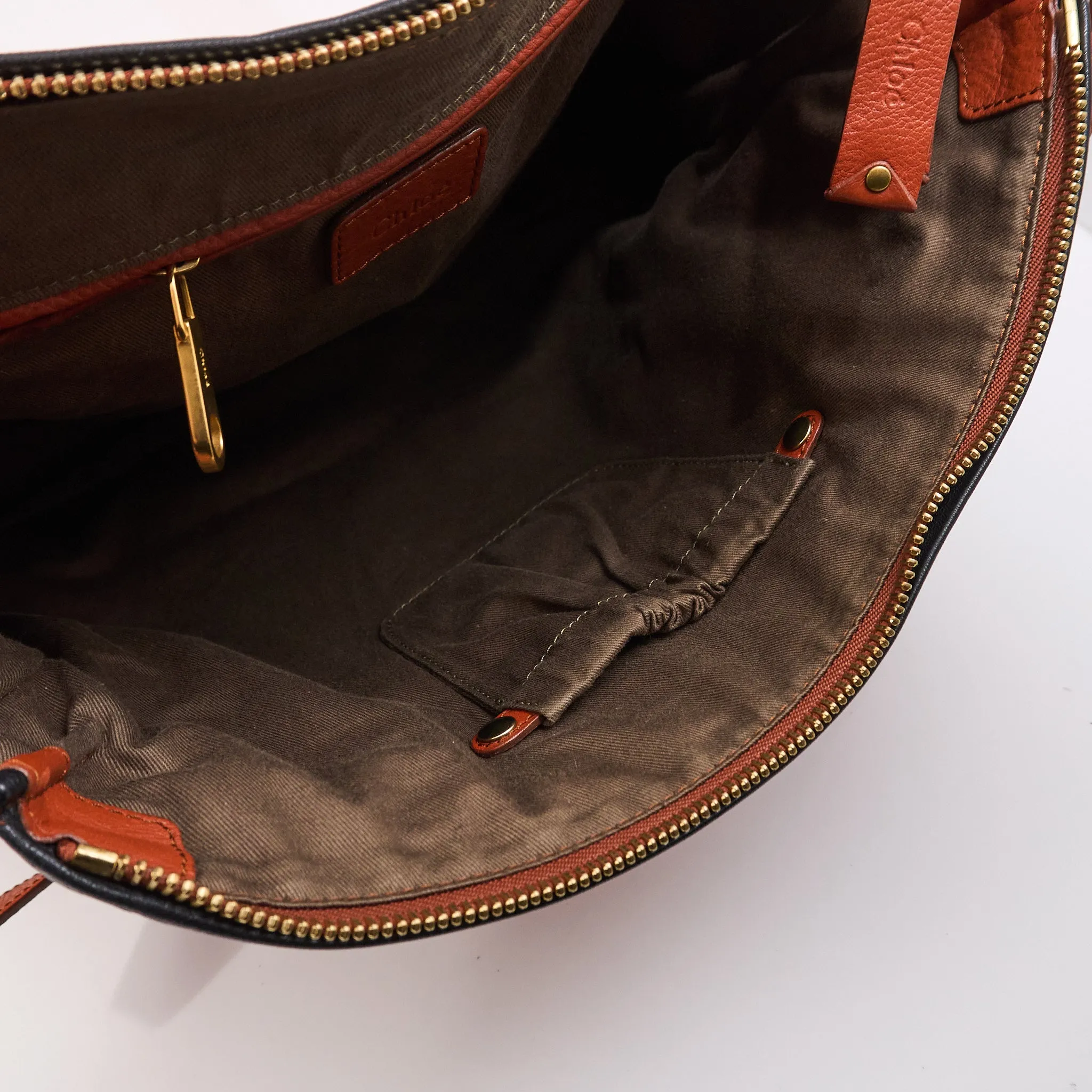 Chole Marcie Tan Leather Shoulder Bag