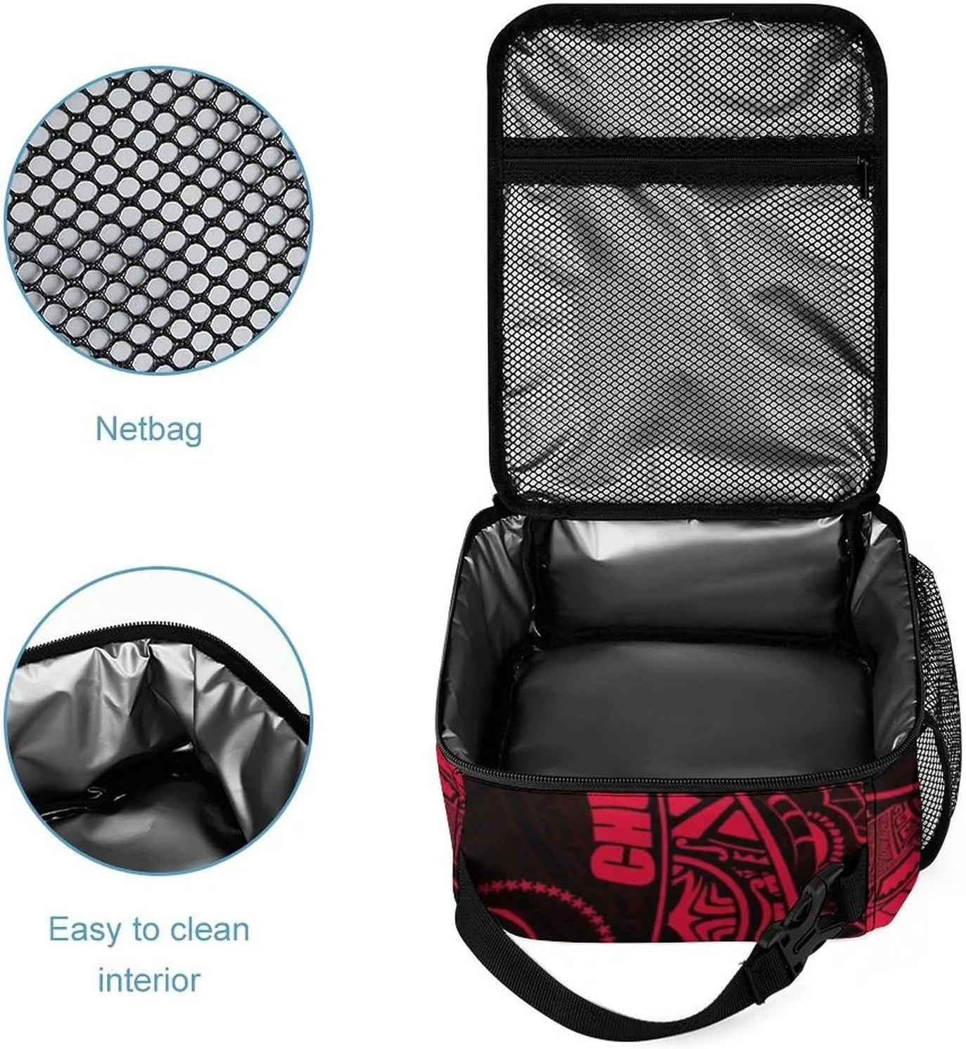 Chuuk Polynesian Pattern Luxury Lunch Bag Lunch Box for Women Men Large Capacity Insulated Lunch Bags Leakproof Reusable Lunch Travel Tote Bag