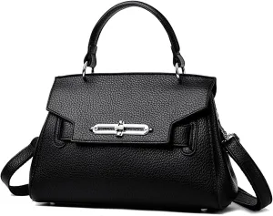 Classic Real Genuine Leather Top-Handle Handbag For Women Phone Purses Crossbody Shoulder Bags For Women