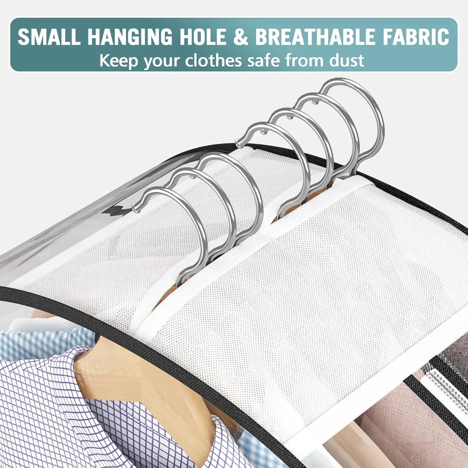 Clear Garment Bags for Hanging Clothes 10” Gusseted, Suit Bags for Closet Storage, Hanging Plastic Clothes Cover for Coat, Dress, Fur, Shirt, 4 Pack, 40” Long