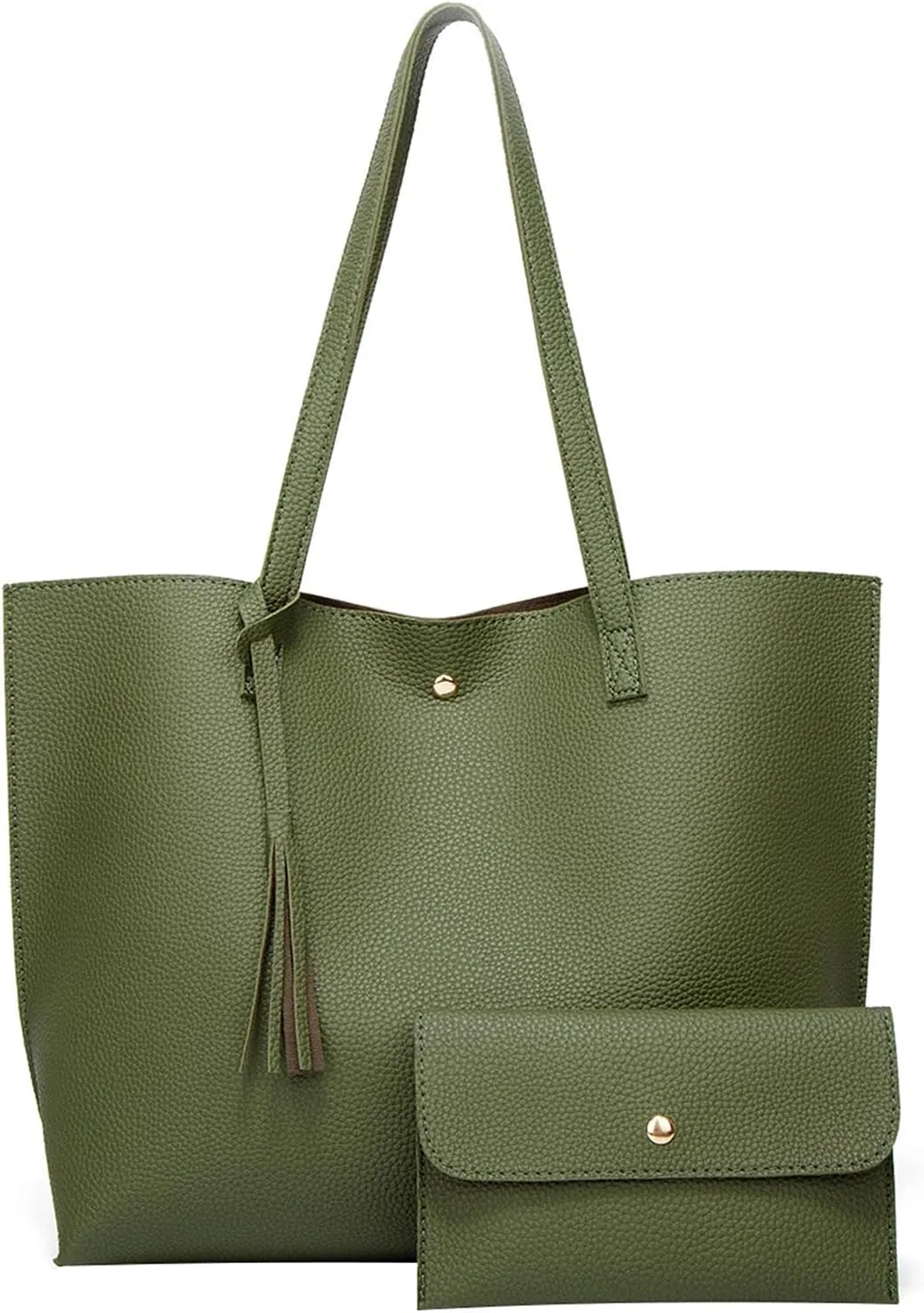 Clear Shoulder Bag for Women Single Shoulder Piece Fashion Tote Tassel Handbag Women's Two (Army Green #4, One Size)