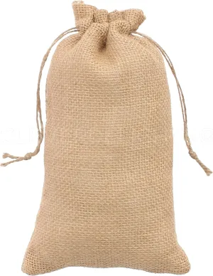 CleverDelights 6" x 10" Burlap Bags - 25 Pack - 6x10 Inch Jute Burlap Drawstring Sacks