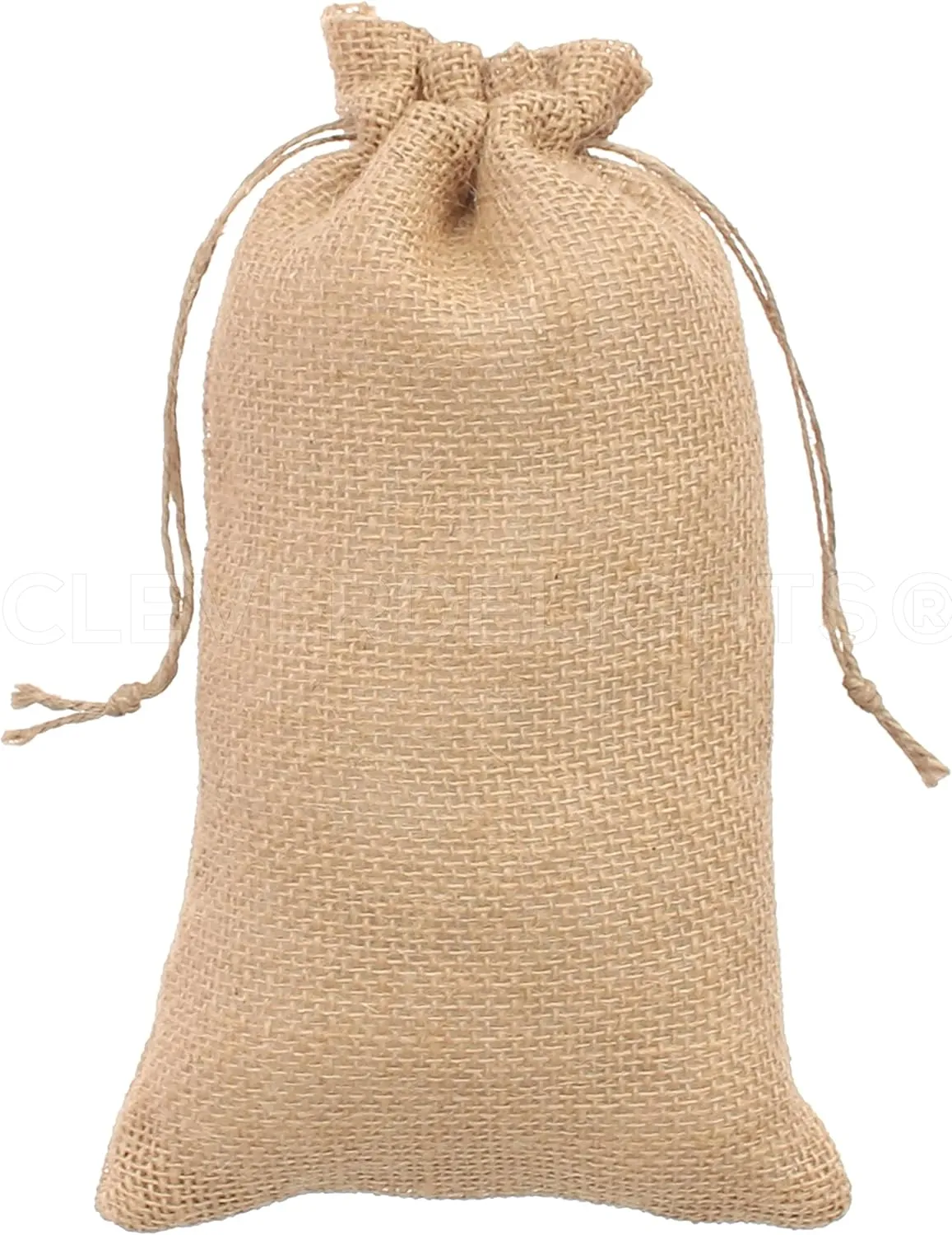 CleverDelights 6" x 10" Burlap Bags - 25 Pack - 6x10 Inch Jute Burlap Drawstring Sacks