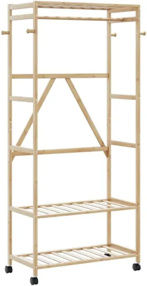 Clothes Rack with Shelves and Wheels for Space Organization, for Home & Closet, 35.4" x 15.7" x 70.7"