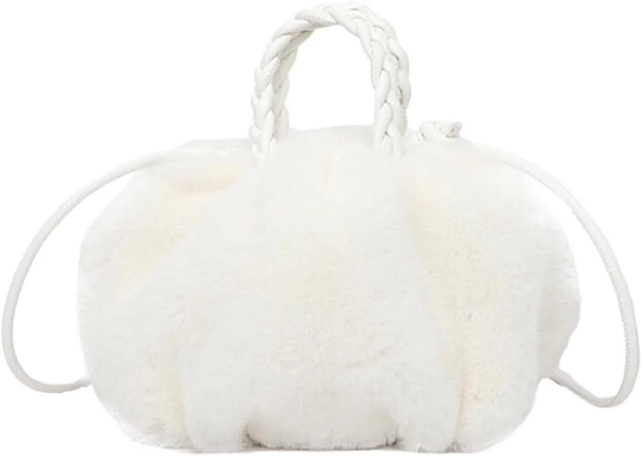 Cloud Shoulder Bag Furry Purse Fluffy Fuzzy Handbags for Women Plush Faux Fur Small Mini Bag for Autumn Winter