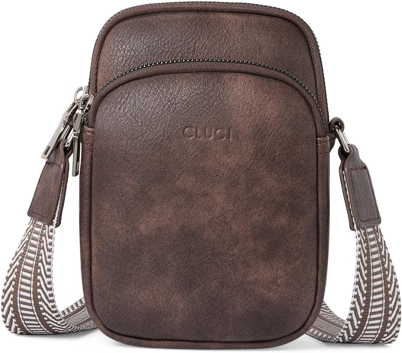 CLUCI Small Crossbody Bags for Women PU Leather Cell Phone Purse Wallet with Adjustable Guitar Strap