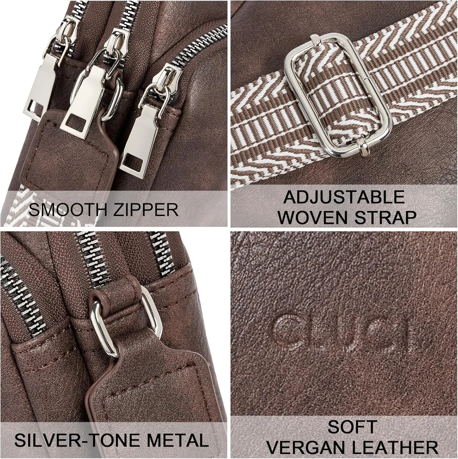 CLUCI Small Crossbody Bags for Women PU Leather Cell Phone Purse Wallet with Adjustable Guitar Strap