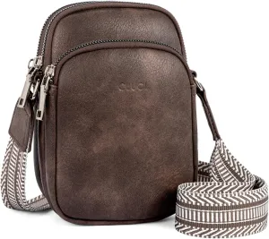 CLUCI Small Crossbody Bags for Women PU Leather Cell Phone Purse Wallet with Adjustable Guitar Strap