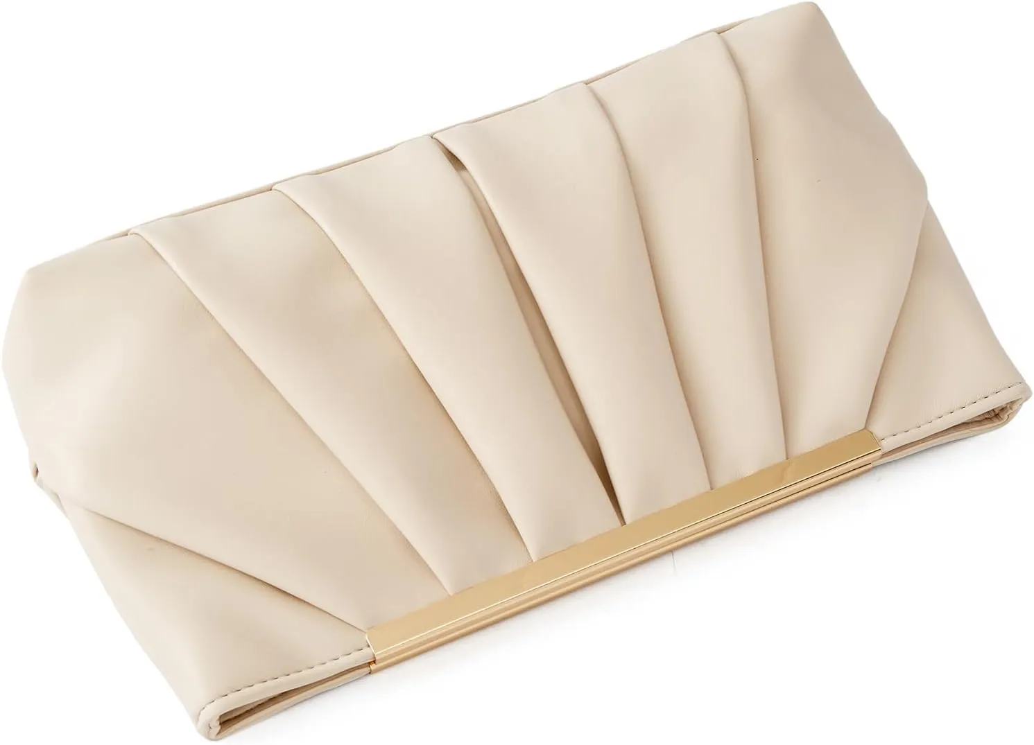 Clutch Purse Dressy Pleated Formal Evening Bag Simple Classy Handbag for Women