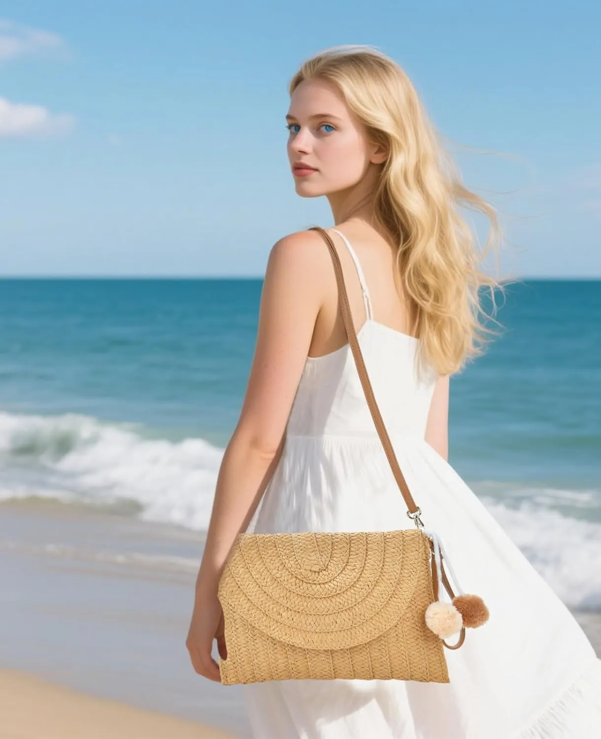 Clysoru Straw Shoulder Bag For Women Stylish Beach Bags For Women Purses And Handbags Beach Vacations Summer Outings