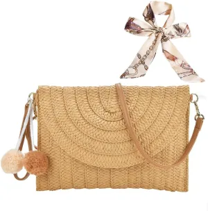 Clysoru Straw Shoulder Bag For Women Stylish Beach Bags For Women Purses And Handbags Beach Vacations Summer Outings