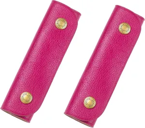 Cockatoo Handbag Handle Leather Wrap Covers, Purse Grip Strap Protector for Shopping Bag Travel Bag Suitcase Tote Bag Wallet Briefcase (Fuchsia)