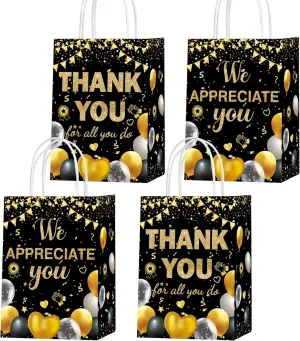 cocokawats 16 Pcs We Appreciate You Gift Bag Thank You Goodie Bags for Employee Staff Appreciation Gifts Pastor Teacher Doctor Retirement Appreciation Party