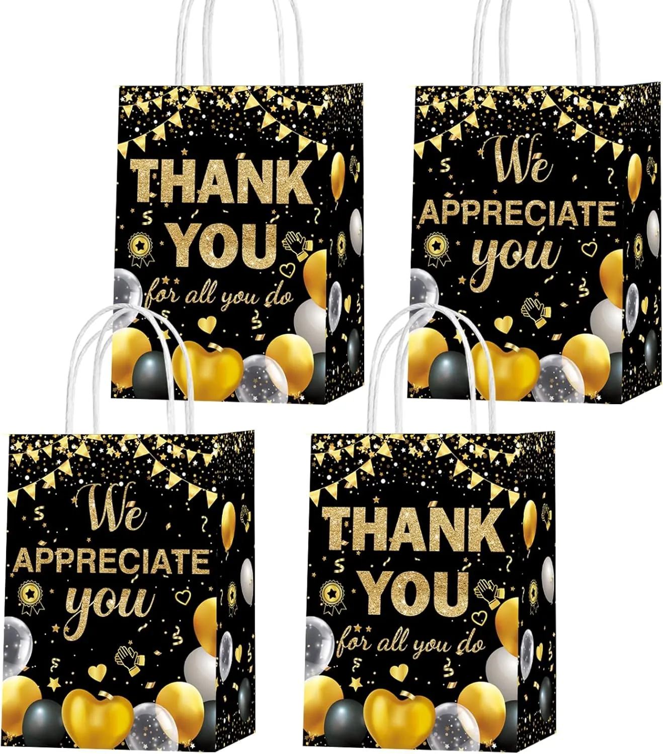 cocokawats 16 Pcs We Appreciate You Gift Bag Thank You Goodie Bags for Employee Staff Appreciation Gifts Pastor Teacher Doctor Retirement Appreciation Party