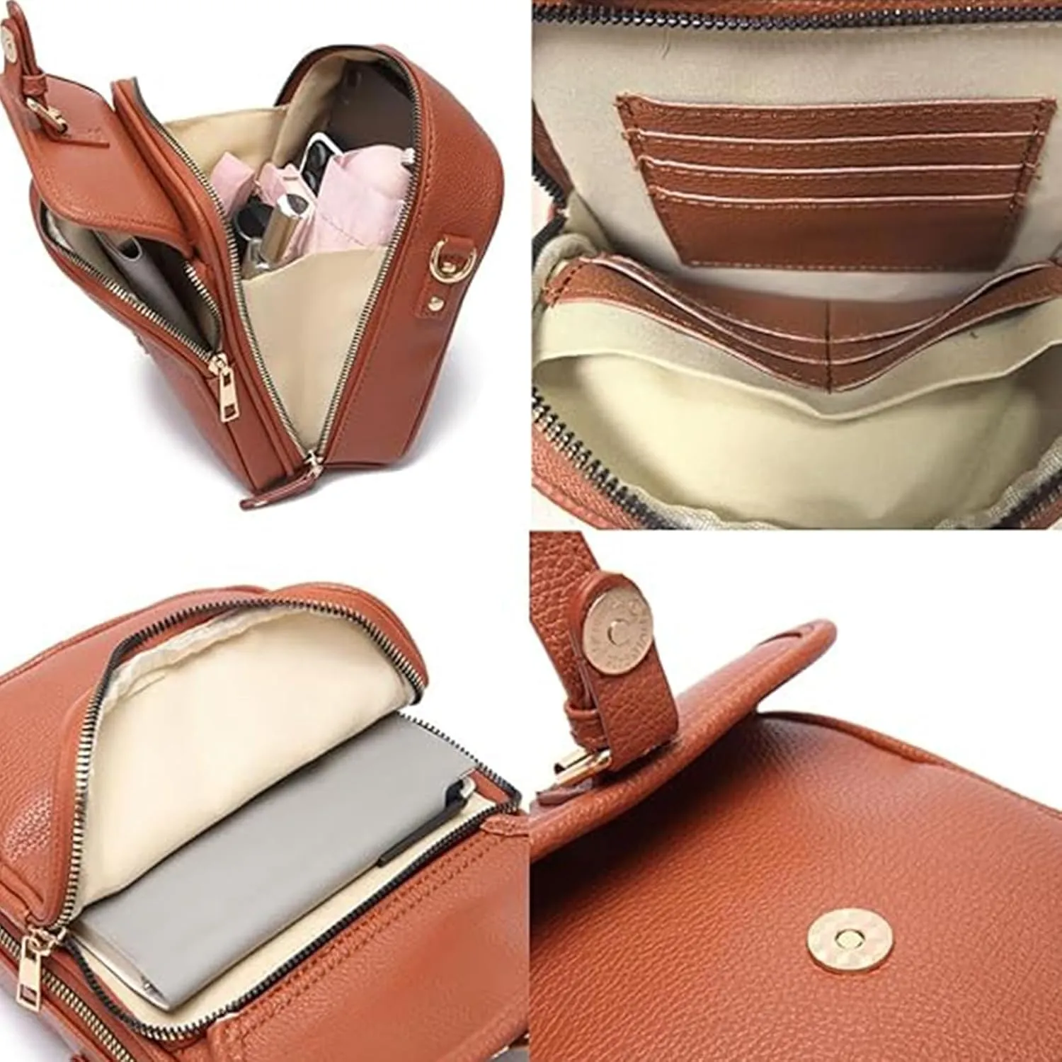Collaboraten1 Crossbody Leather Bag, Collaborateam Urvashi Tojoyride Collaboration Shoulder Bags women, Built In Wallet