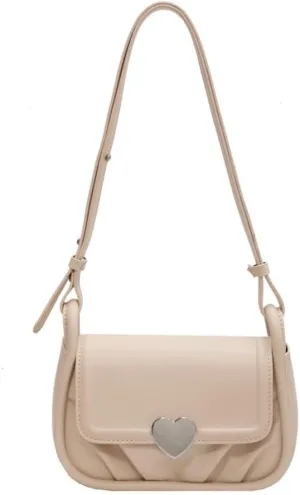 Coquette Leather Shoulder Purse Love Heart Crossbody Bags for Women Adjustable Strap Cute Y2k Stuff