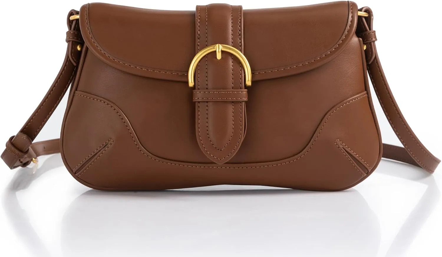 Coucoland Crossbody Bags for Women - Leather Saddle Purse Boho Cross Body Handbag with Adjustable Strap for Women Daily