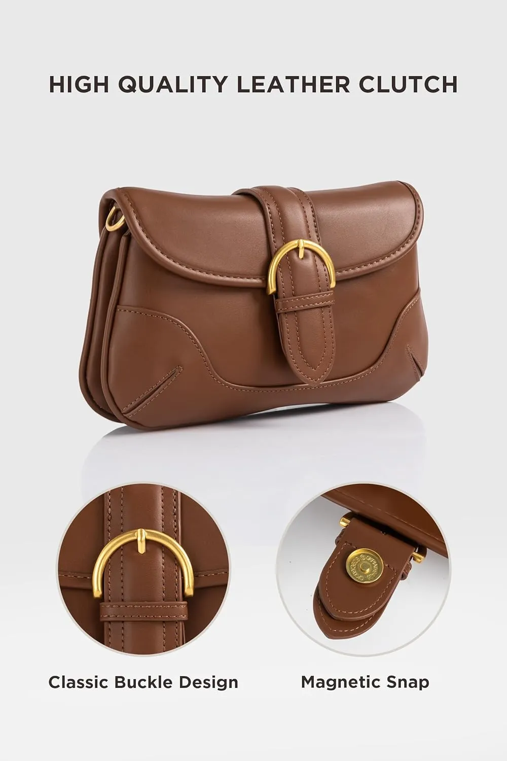 Coucoland Crossbody Bags for Women - Leather Saddle Purse Boho Cross Body Handbag with Adjustable Strap for Women Daily