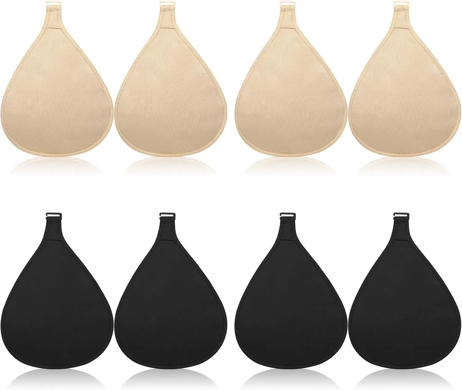 Coume 8 Pcs Hook Breast Protective Pockets Prosthetic Breasts Protector Cotton Soft Breathable Portable Bra Breast Cover Bag Fake Breast Pocket Bag for Mastectomy