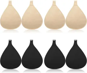 Coume 8 Pcs Hook Breast Protective Pockets Prosthetic Breasts Protector Cotton Soft Breathable Portable Bra Breast Cover Bag Fake Breast Pocket Bag for Mastectomy