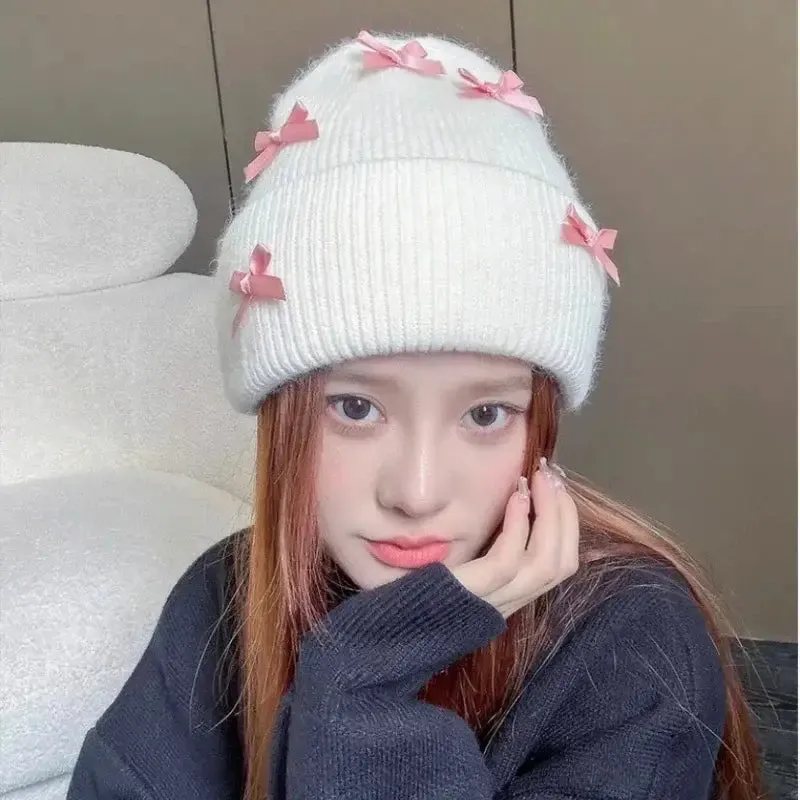 Cozy Rabbit Fur Beanie for Y2K Style and Warmth