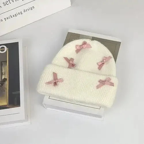 Cozy Rabbit Fur Beanie for Y2K Style and Warmth