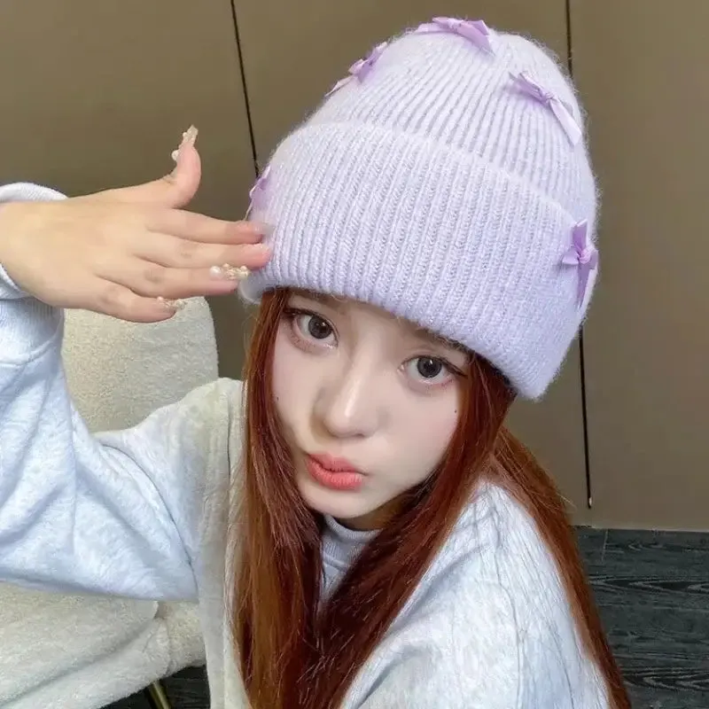 Cozy Rabbit Fur Beanie for Y2K Style and Warmth