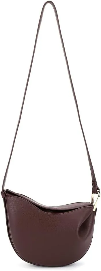 Crescent Crossbody Bags Dumpling PU Shoulder Bag Purses Small Trendy Designer Luxury Faux Leather Hobo Saddle Bag for Women