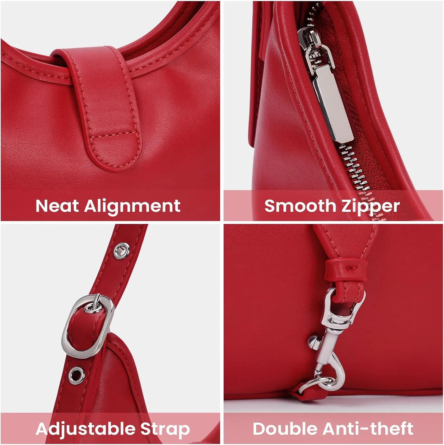 Crescent Shoulder Bag Purses For Women Half Moon Faux Leather Handbag Designer Underarm Hobo Bag Soft Travel