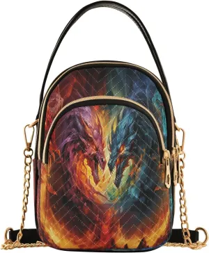 Crossbody Bags Crossbody Purse Chest Bag Fire Dragan Couple for Women Trendy