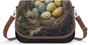 Crossbody Bags for Women Shoulder Bag Leather Handbag Eggs in Grass Nest Messenger Bag Office Work Bag