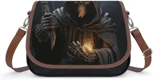 Crossbody Bags for Women Shoulder Bag Leather Handbag Grim-Reaper Messenger Bag Office Work Bags