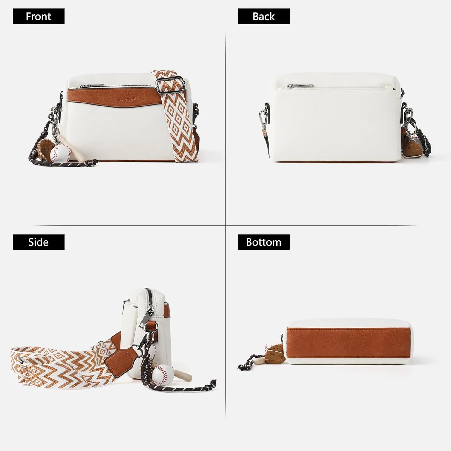 Crossbody Purses, Simple Fashion Crossbody with Removable Shoulder Strap, Multi-Pocket Crossbody Bags for Women