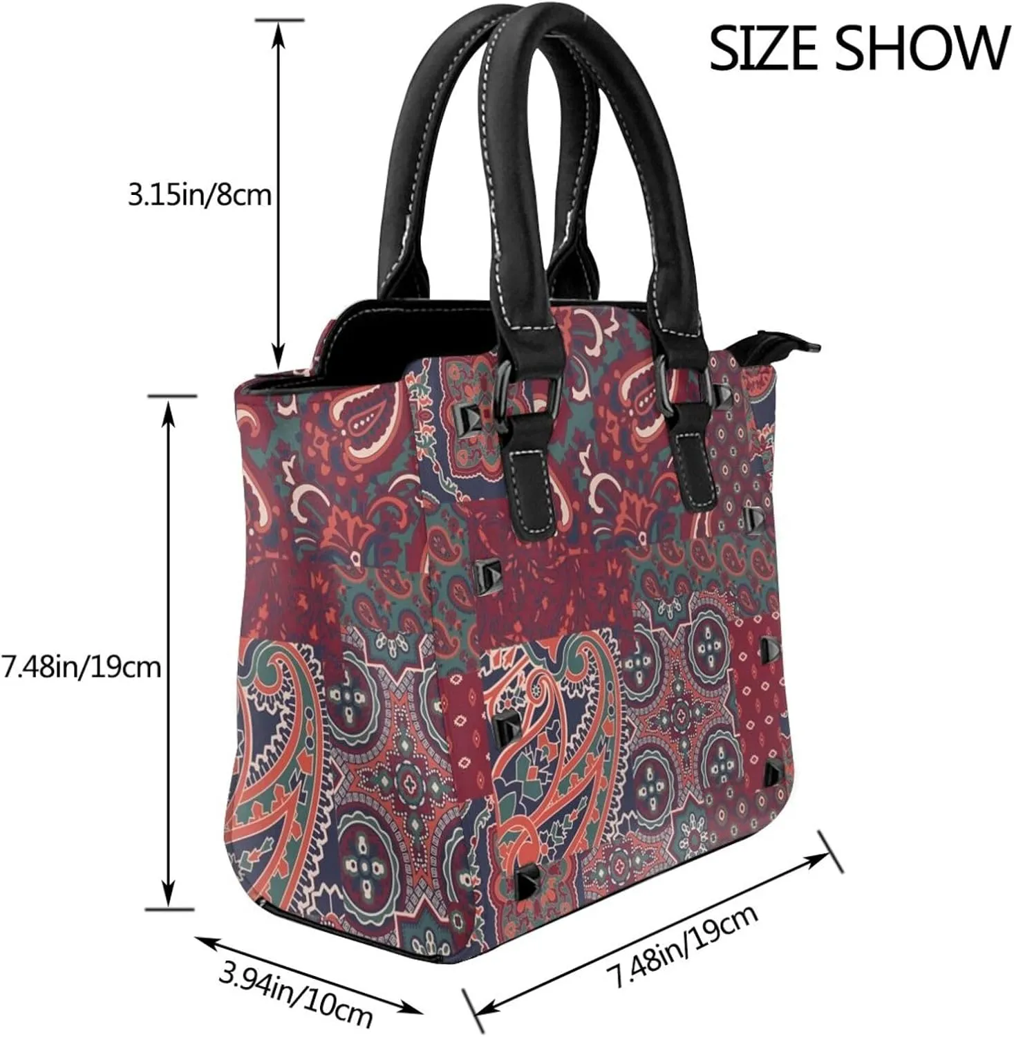 Crossbody Tote Bags for Women Faux Leather Rivet Bag Rivet Shoulder Bag Work Bag