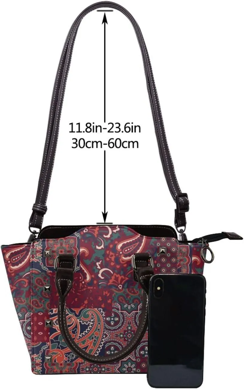 Crossbody Tote Bags for Women Faux Leather Rivet Bag Rivet Shoulder Bag Work Bag