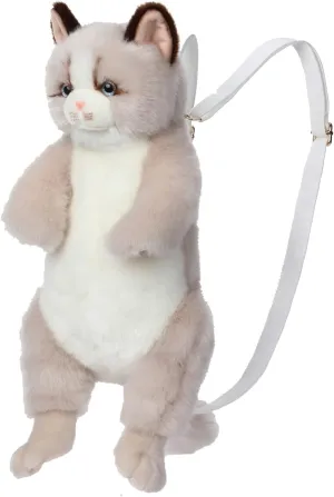 CU-MATE 20" Cute Plush Animal Cat Backpack Multiple Fashion Shoulder Bags Crossbody Gifts With Adjustable Straps for Women Girl Boy Kid (Muppet Cat Backpack2)